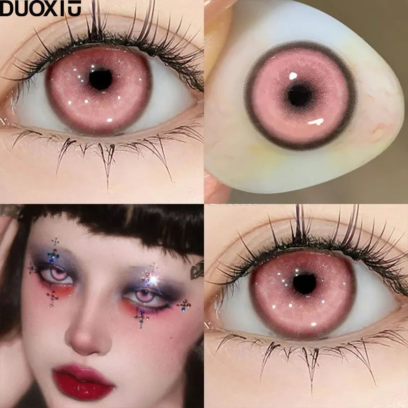 1 Pair 14.5mm Popular Colorful Contact Lenses With Prescription Myopia Lenses Cosplay Halloween Big Eye Fast Ship  Korean