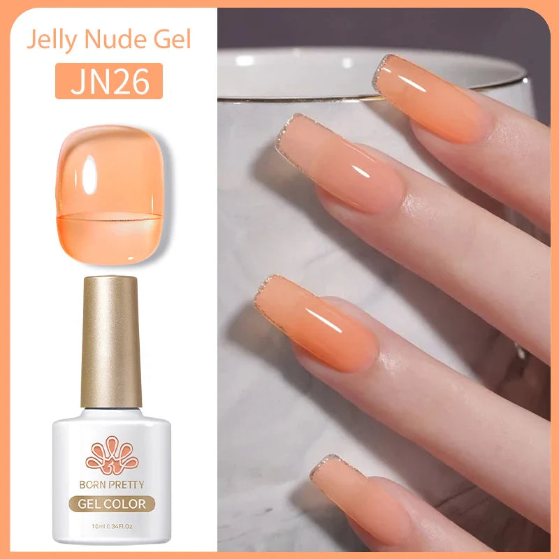 Transparen Gel Nail Polish Pink Jelly Nude Semi Transparent French Nail Camouflage UV Gel Varnish Soak Off Nail Art