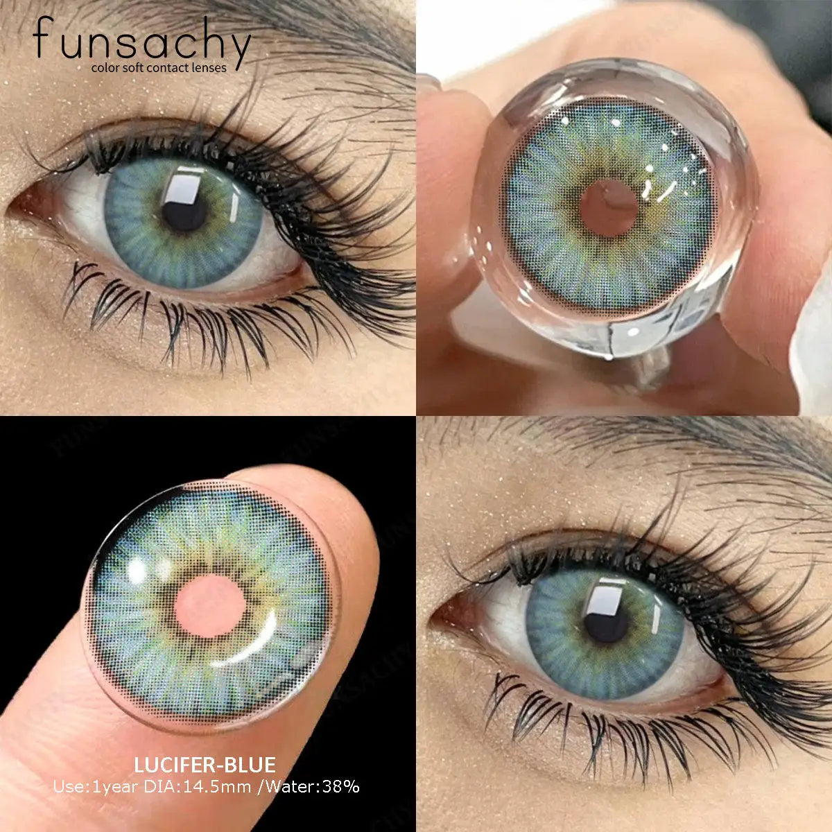 Color Contact Lenses for Eyes 1 Pair Gray Fashion Cosmetic Lenses Green Pupils Gray Natural Eye Contacts Women Eye Lens