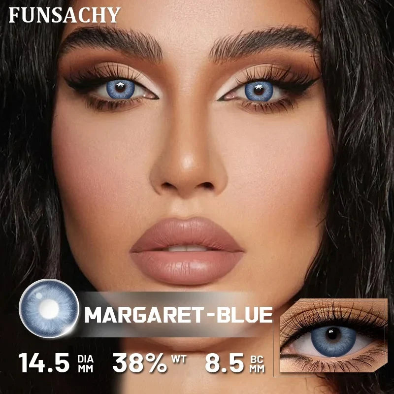 1 Pair New Colored Contact Lenses for Eyes Brown Graduated Fashion Gray Eyes Lenses Yearly Beauty Makeup Lens Women