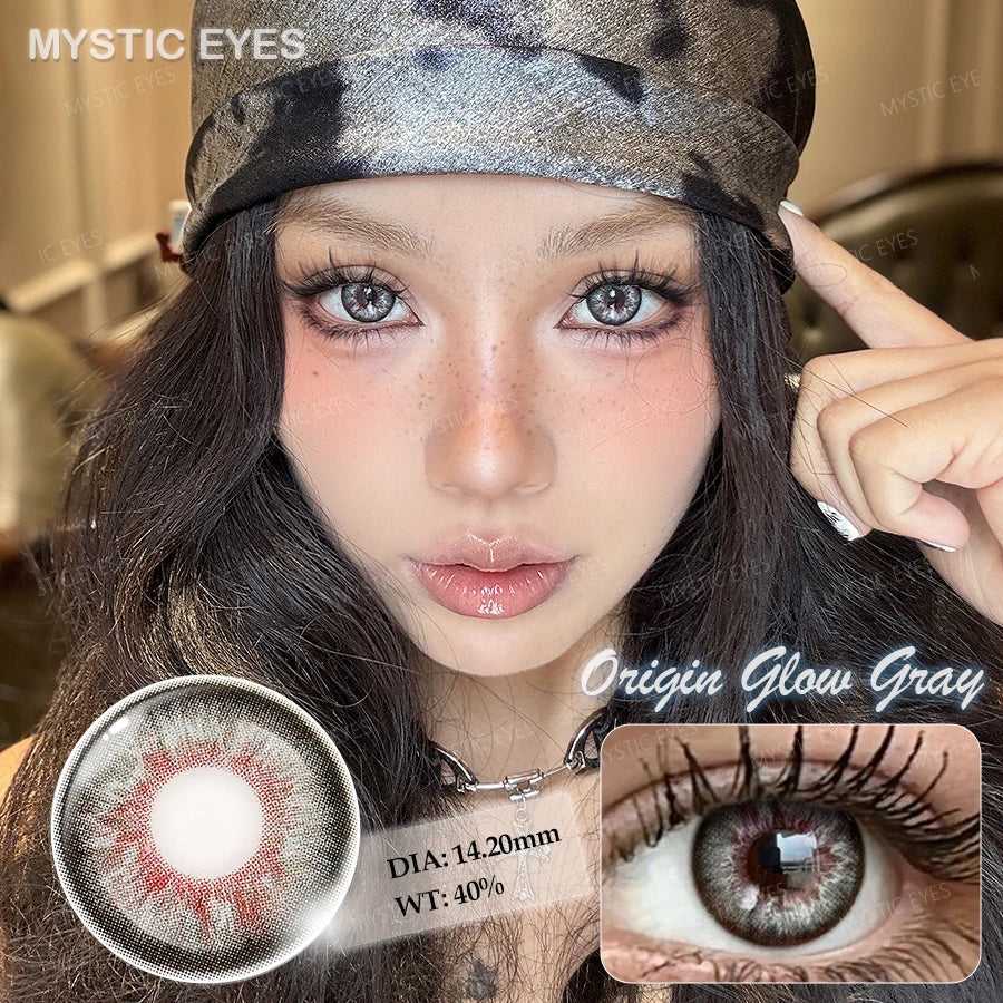 1 Pair Brown Colored Contact Lenses For Eyes Natural Gray Lenses Green Eyes Contact Makeup Beauty 14.20mm Yearly