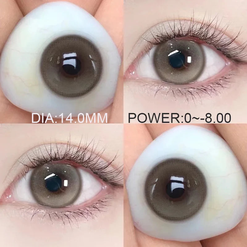 1 Pair Korean Lenses Colored Contact Lenses with Degree Myopia High Quality Brown Eyes Natural Lenses