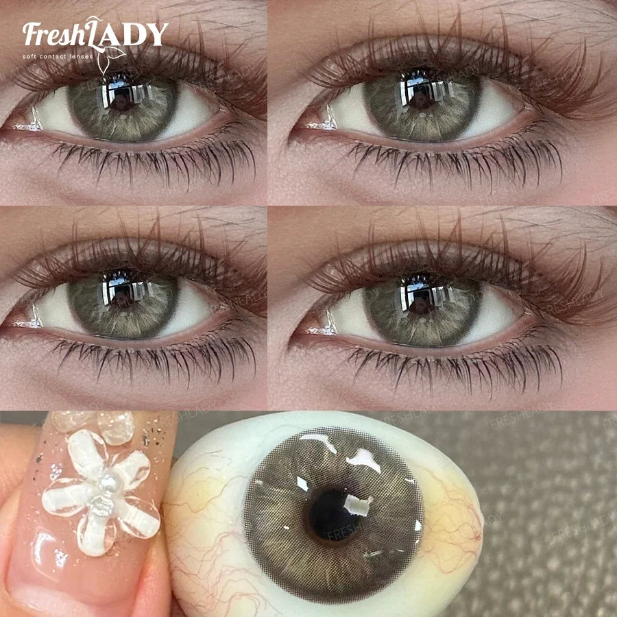 1 Pair Muses Series Colored Contact Lenses Natural Brown Pupils Eyes Contact lenses Big Eyes Soft Contacts 14.50mm