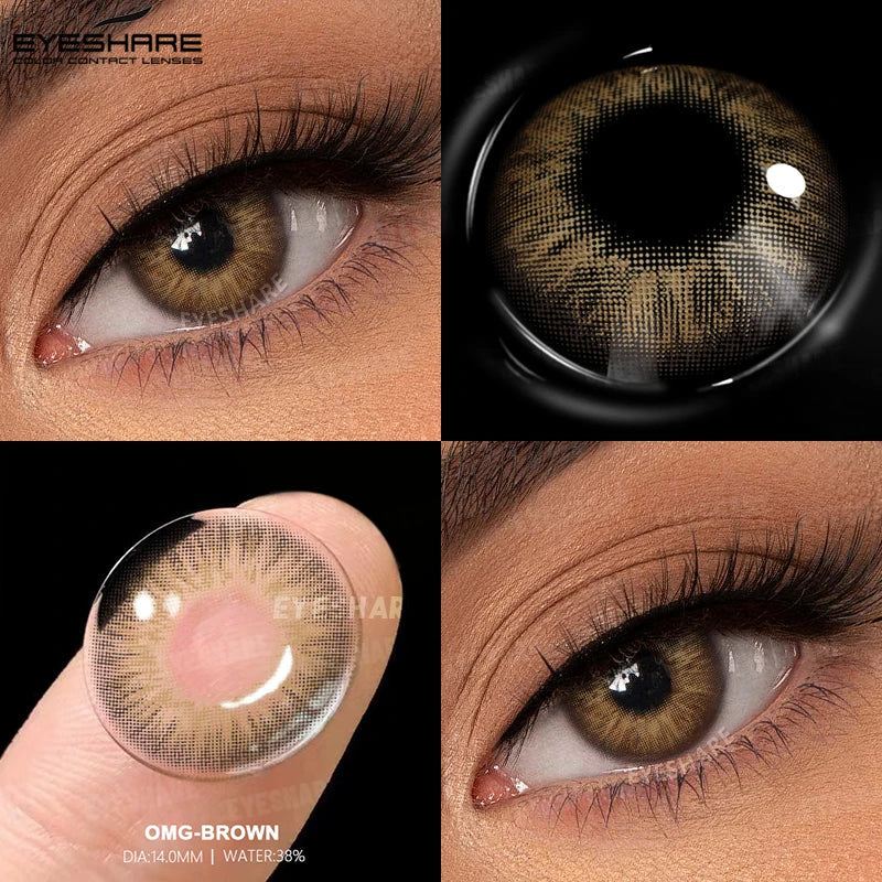 1pair Brown Color Contact Lenses Gray Fashion Lenses Brown Colored Lens Gray Beauty Pupils purple Softlenses eye makeup