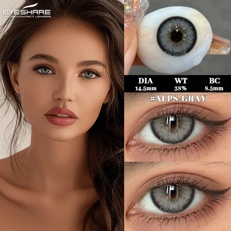 2pcs New High Quality Gray Brown Beauty Pupils Colored Contact Lens Blue Beauty Lenses Yearly Green Eyes Contact