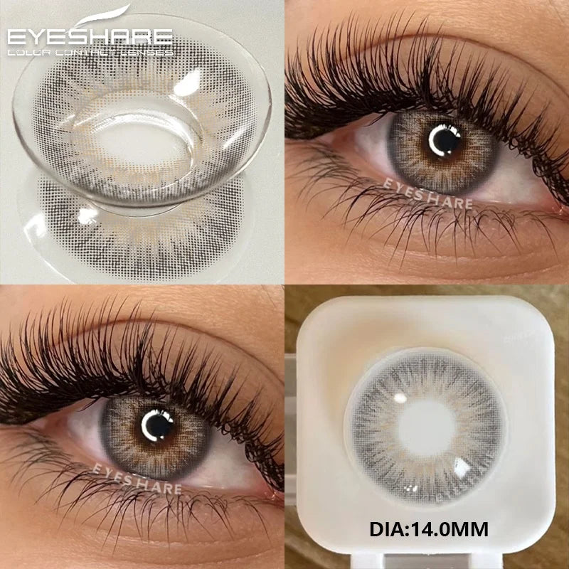 2Pcs Color Contact Lenses for Eyes Natural Gray Eye Lenses Brown Contact Lens Fashion Blue Lenses Green Contacs Yearly
