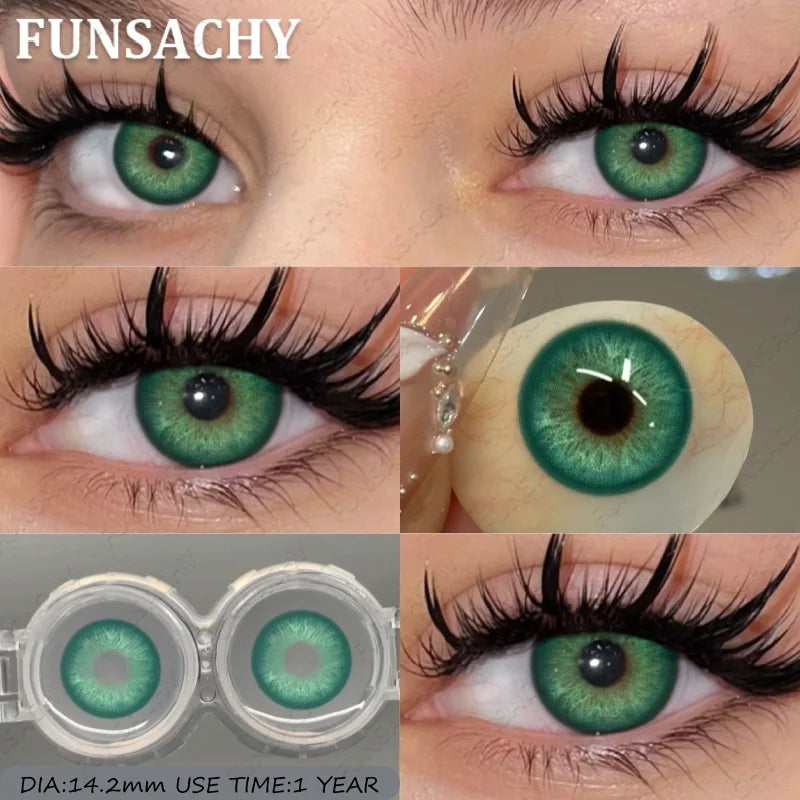 1 Pair Color Contact Eye Color Lenses Makeup Natural Black Lens Cosmetic Brown Eyes Lenses Woman Makeup Beauty Softlens