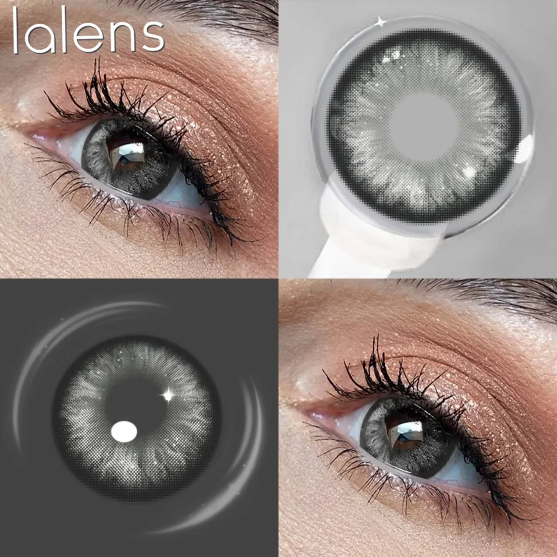 14.5mm Bright Grey Colored Contact Lenses Half Yearly Disposable Soft Lens for Daily Outfit Party Look Eye Beauty Makeup