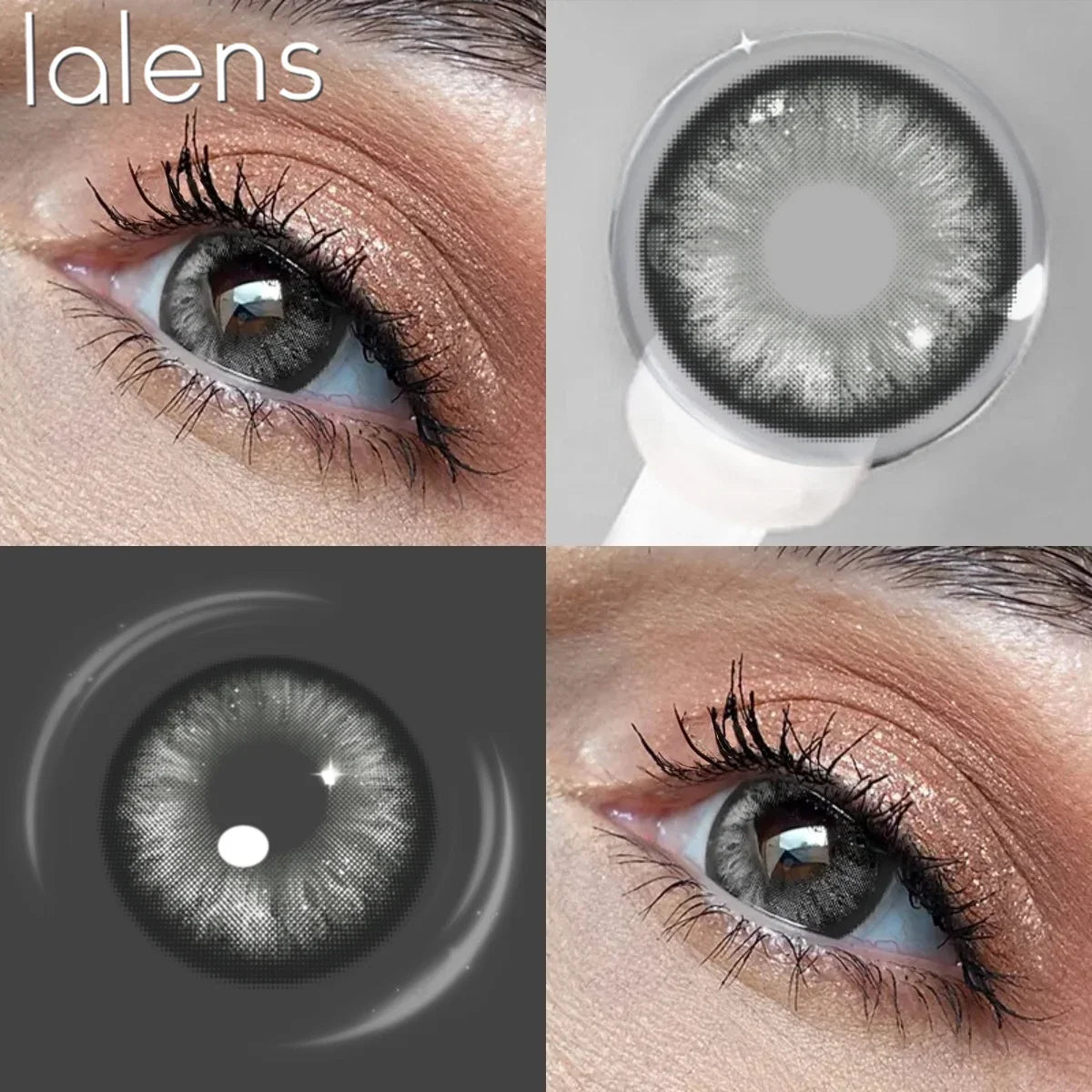 14.5mm Bright Grey Colored Contact Lenses Half Yearly Disposable Soft Lens for Daily Outfit Party Look Eye Beauty Makeup