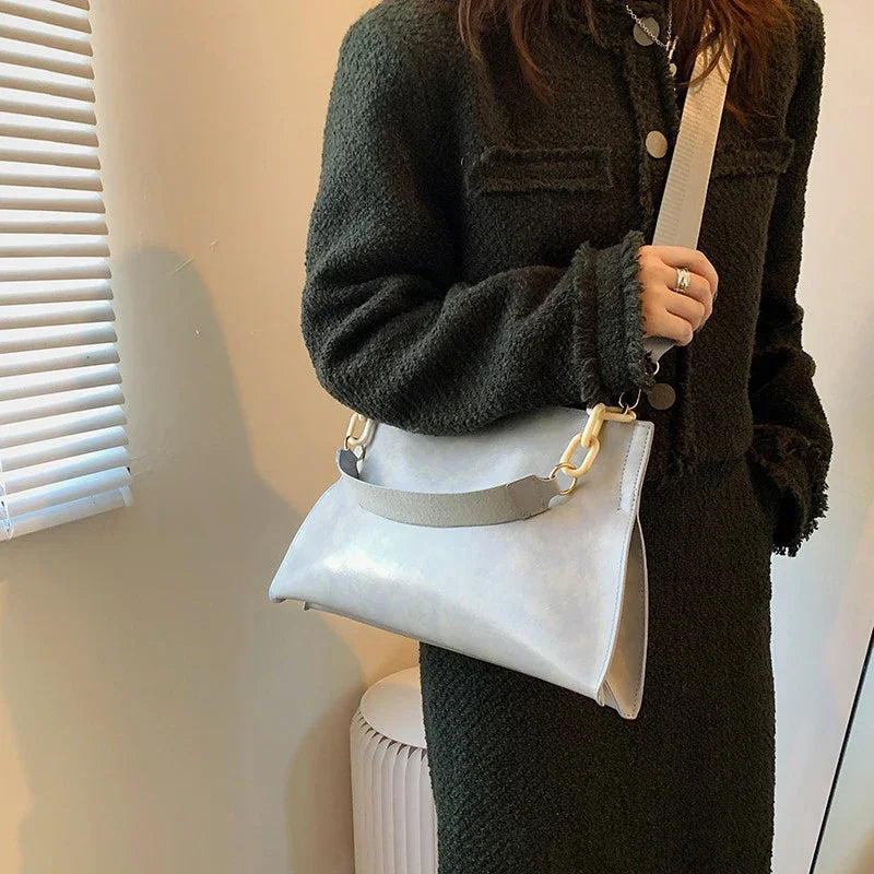 Stylish Women's Shoulder Bag - Soft Synthetic Leather Crossbody Bag