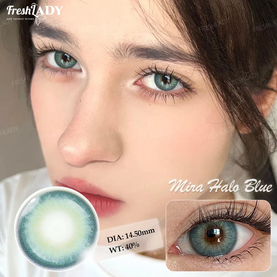 1 Pair Colored Contact Lenses Natural Brown Pupils Eyes Contact lenses Gray Soft Contacts 14.50mm