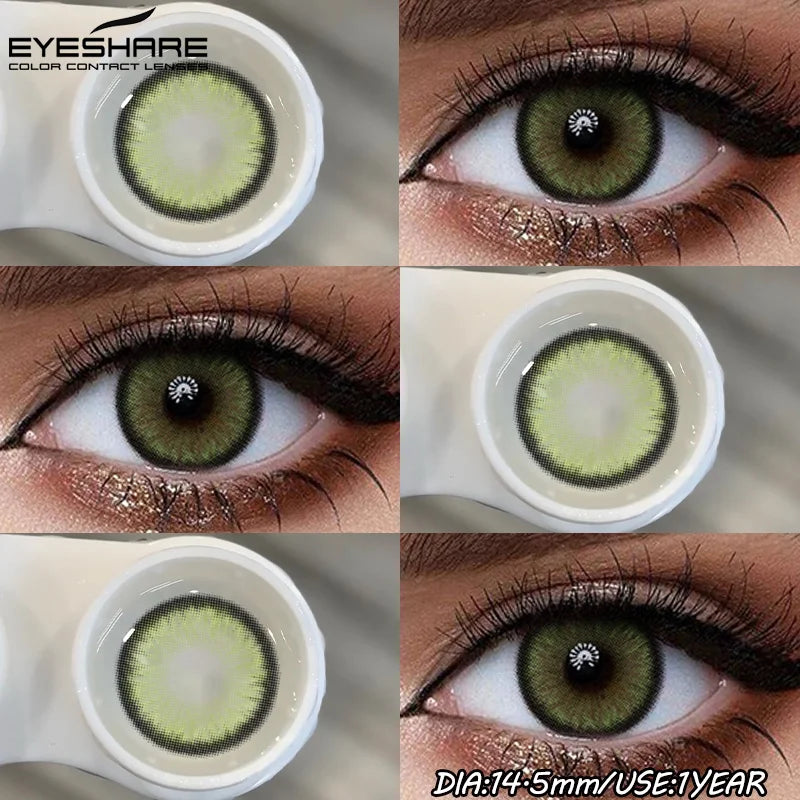1Pair Fashion Colored Contact Lenses for Eyes Big Blue Eye Lens Natural Yearly Cosmetics Beauty Women Men Pupils