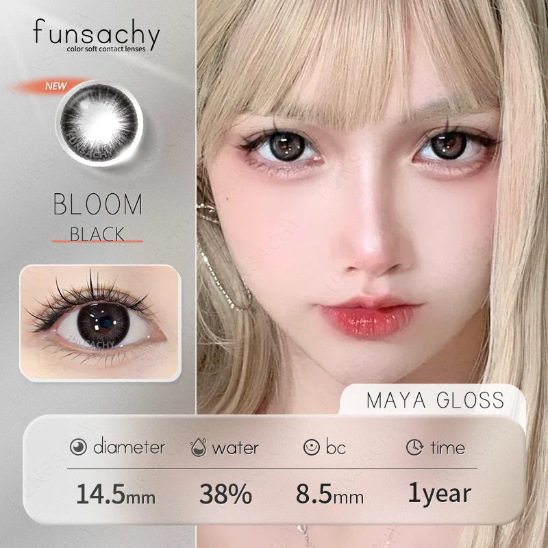 1Pair Natural Brown Contact Lenses for Eyes Colored Lenses Gray Pupils Big Eye Lenses Fashion Beauty Contacts Yearly