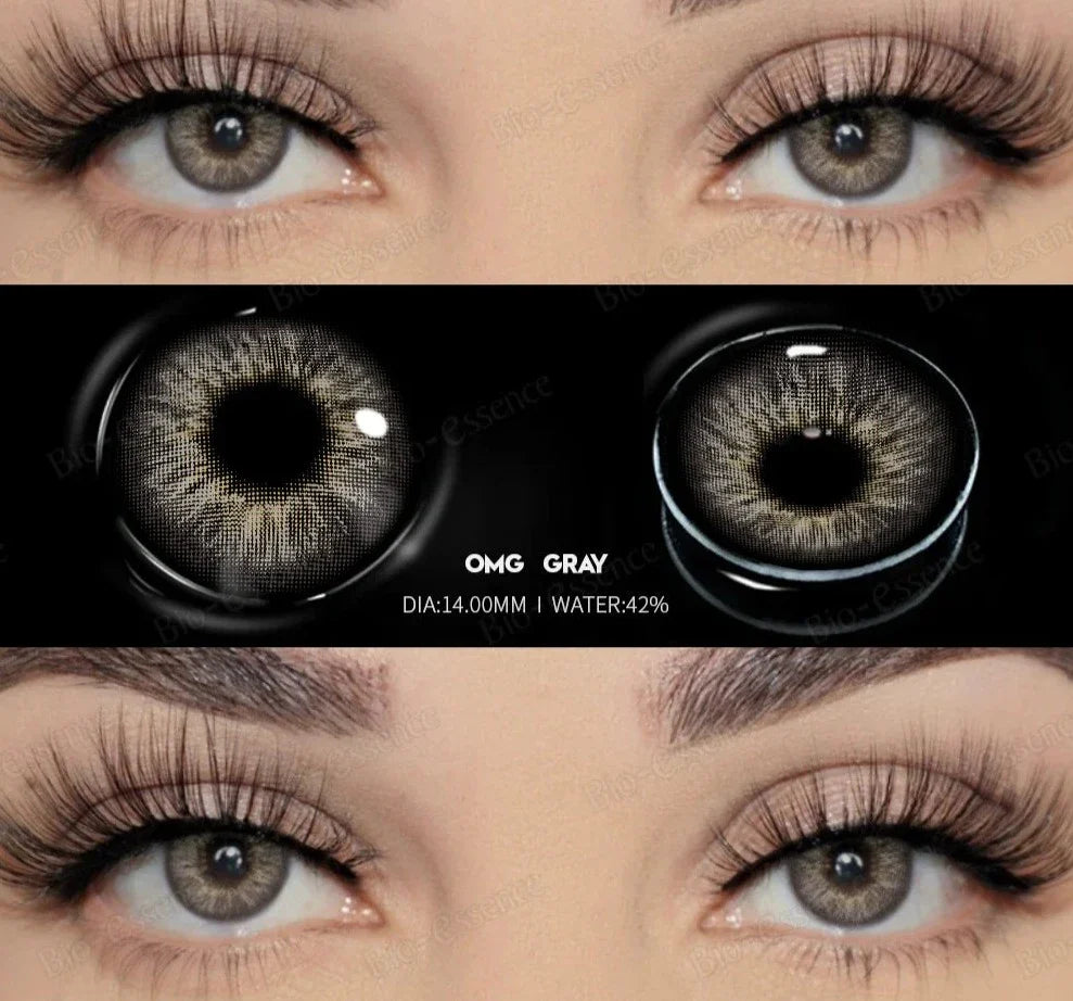 1 Pair Colored Contact Lenses with Degree Natural Eye Contact Prescription Lens Fashion Lenses