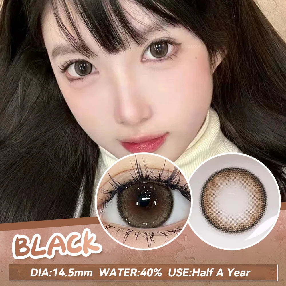 (2pcs)1Pair Myopia Color Contact Lenses for Eyes Fashion Prescription Lenses Beauty Pupils Blue Green Brown Grey Lenses