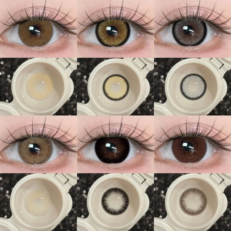 1 Pair Yearly New Korean Natural Lenses Color Contact Lenses for Eyes Color Black Brown Beautiful Pupil Fast Shipping