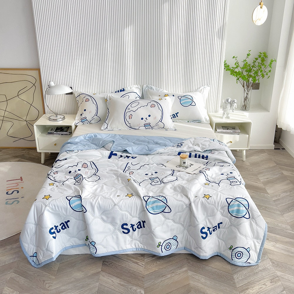 Summer Ice Quilt bedspreads comforter plaid blanket on the bed Quilt cover Duvets for 135 90 for single double bed