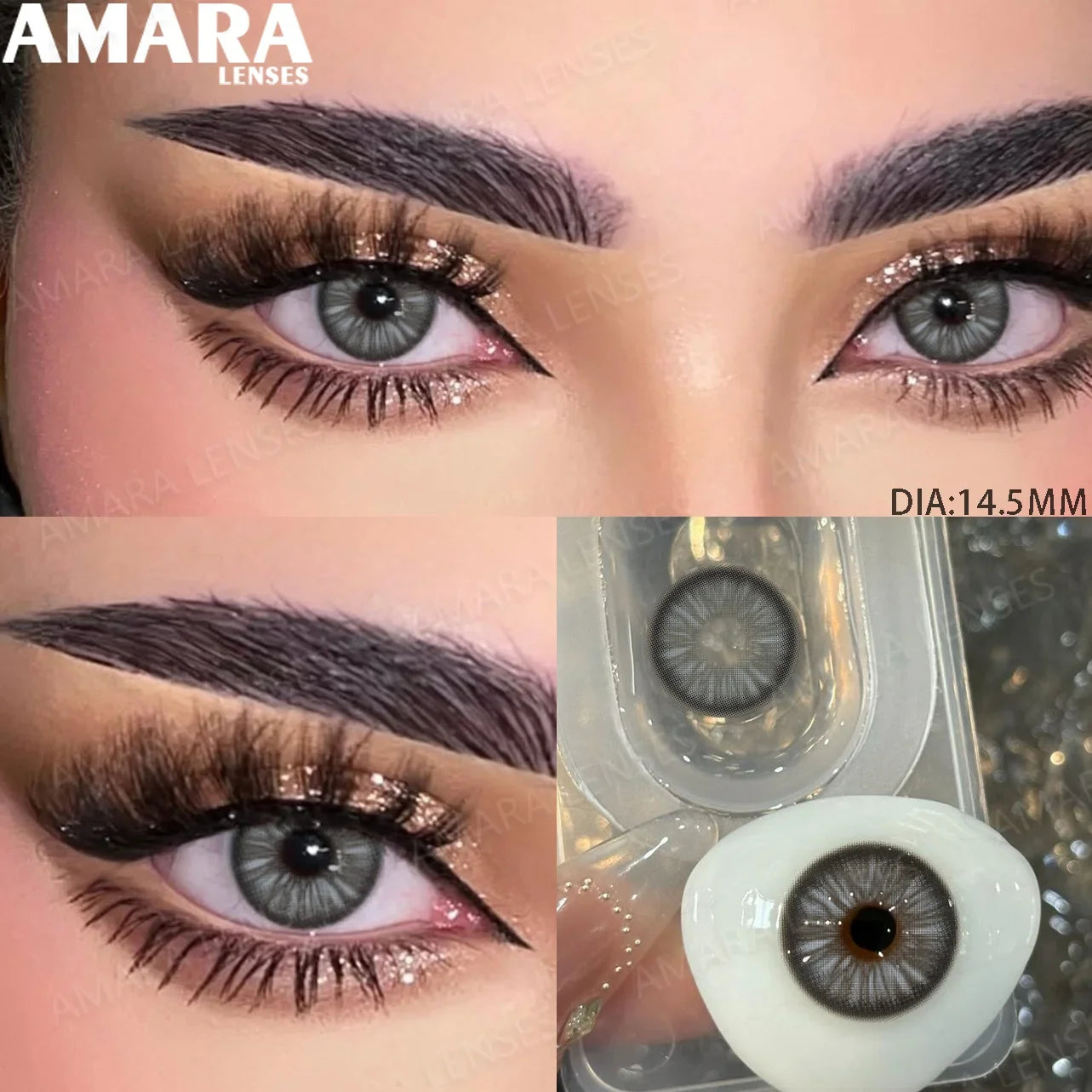 1 Pair Gray Color Contact Lenses for Eyes 14.5mm Fashion Contact Lenses Brown Natural Contact Lenses Gray Soft Lens