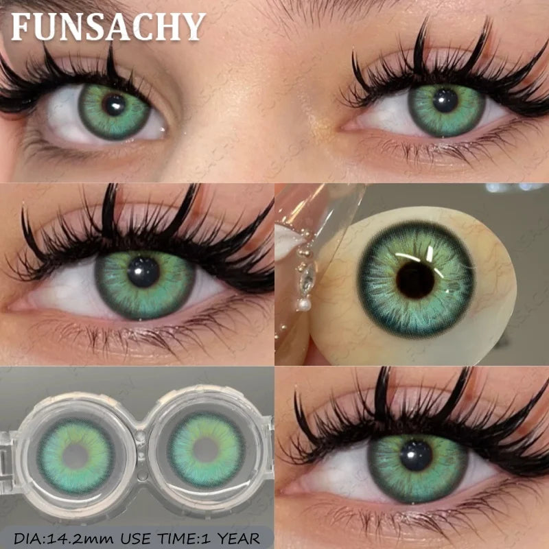 1 Pair Color Contact Eye Color Lenses Makeup Natural Black Lens Cosmetic Brown Eyes Lenses Woman Makeup Beauty Softlens