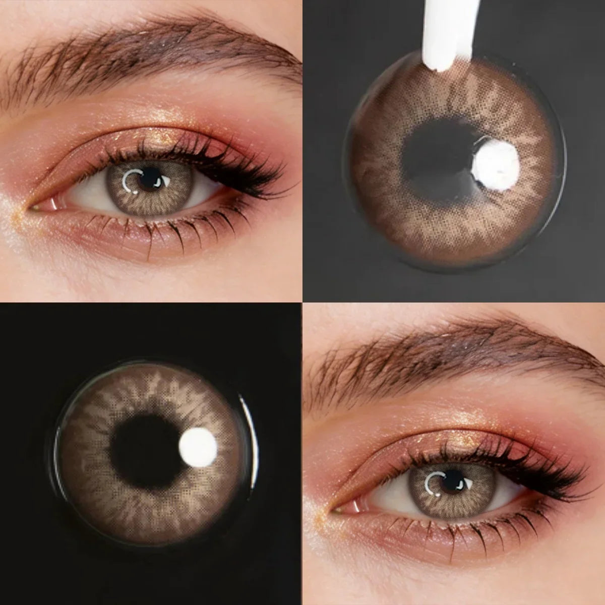 14.5mm Marsala Brown Colored Contact Lenses Yearly Disposable Soft Cosmetic Lens for Daily Dating Eye Beauty Contacts