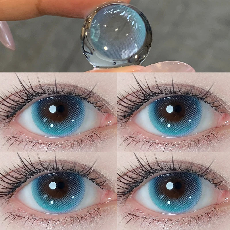 1Pair Korean Lenses Green Eyes Contact Lenses Blue Pupils for Eyes Style Green Natural Cosmetics Fast Shipping