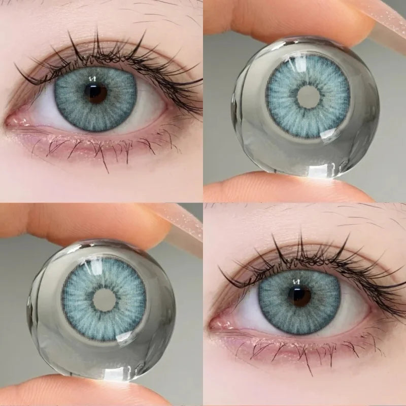 1 Pair Color Contact Lenses For Eyes Natural Gray Blue Beautiful Pupil Soft Natural Accessories Yearly Cosmetic Pupils