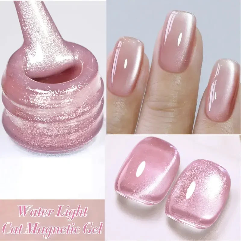 10ml Only Green Glass Bead Cat Magnetic Gel Nail Polish Guava Soda Grape Iced Crystal Salon Soak Off Gel Manicure