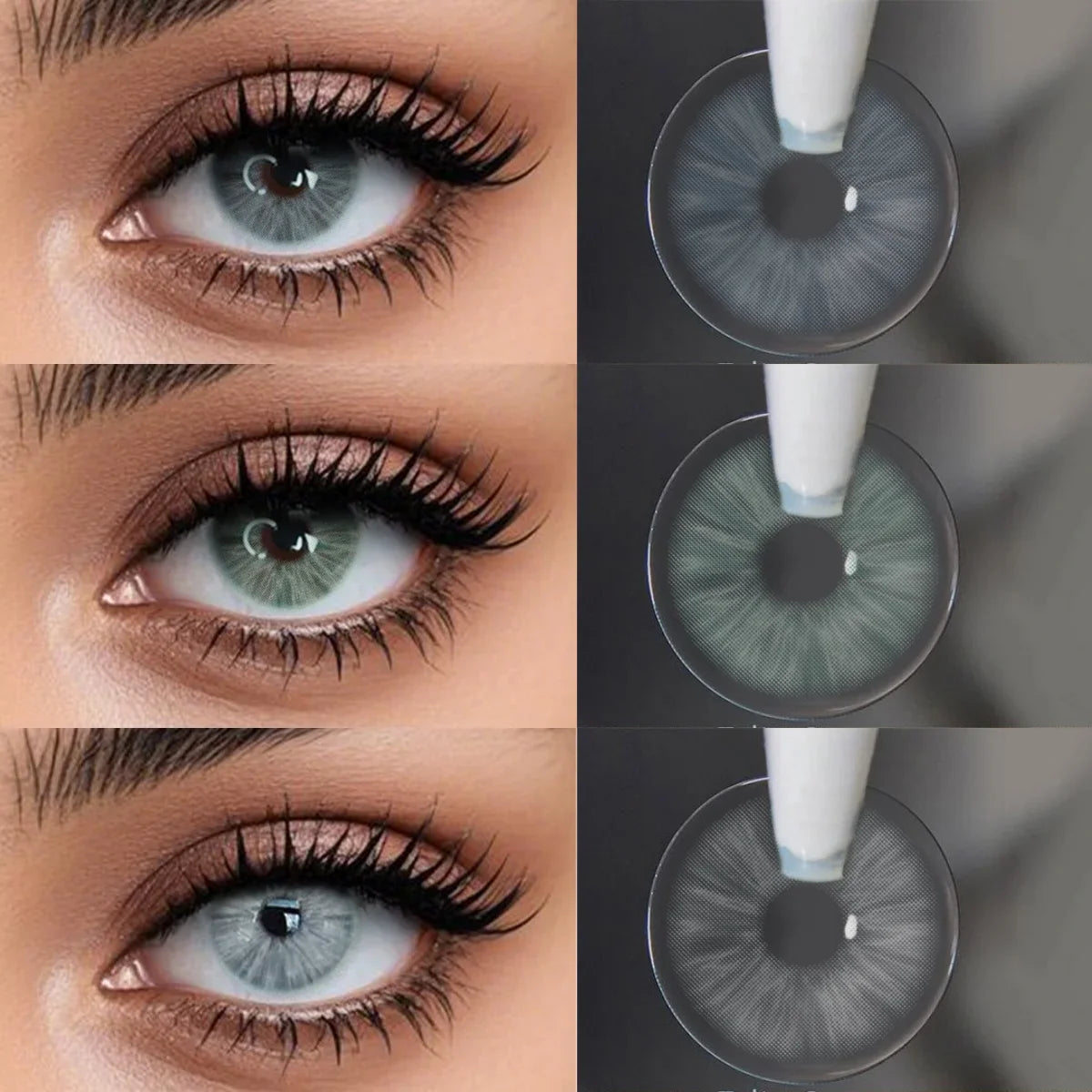 Metcolor Blue Colored Contacts 2Pcs Half-Year Small Pupil Prescription Soft Cosmetic Lenses