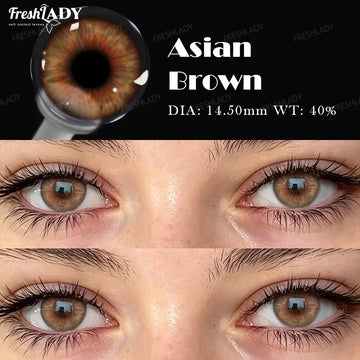 1 Pair Colored Contact Lenses Natural Brown Pupils Eyes Contact lenses Green Soft Contacts 14.50mm