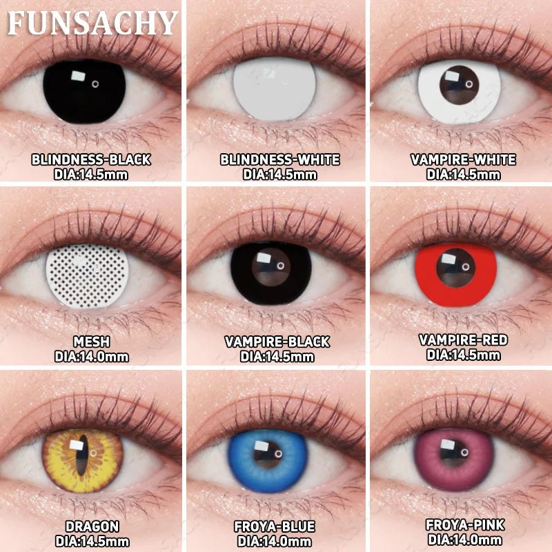 1 Pair Cosplay Makeup Contact Lenses for Eyes Halloween Essential Accessories Anime Cosplay Lens Yearly