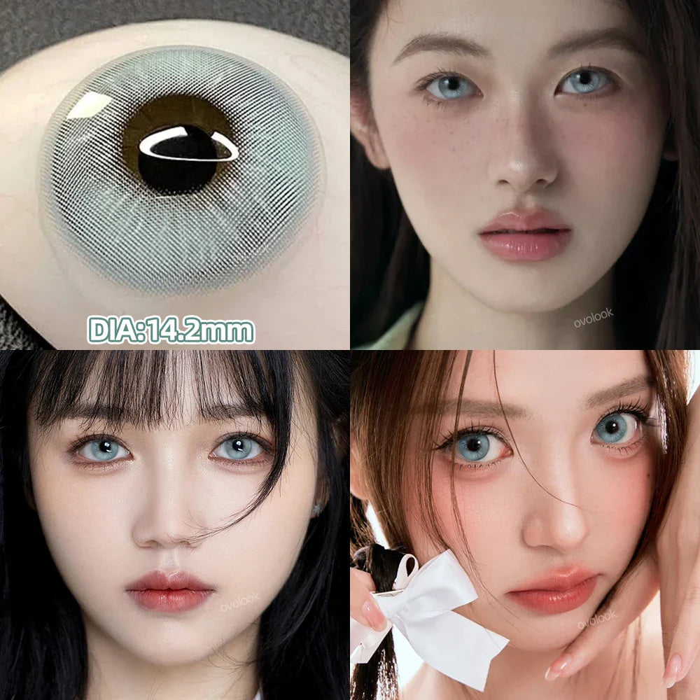 1 Pair Purple Beauty Colored contact lenses For Eyes Halloween Makeup Lens Pupils Fashion Big Eye Lenses Myopia Lenses