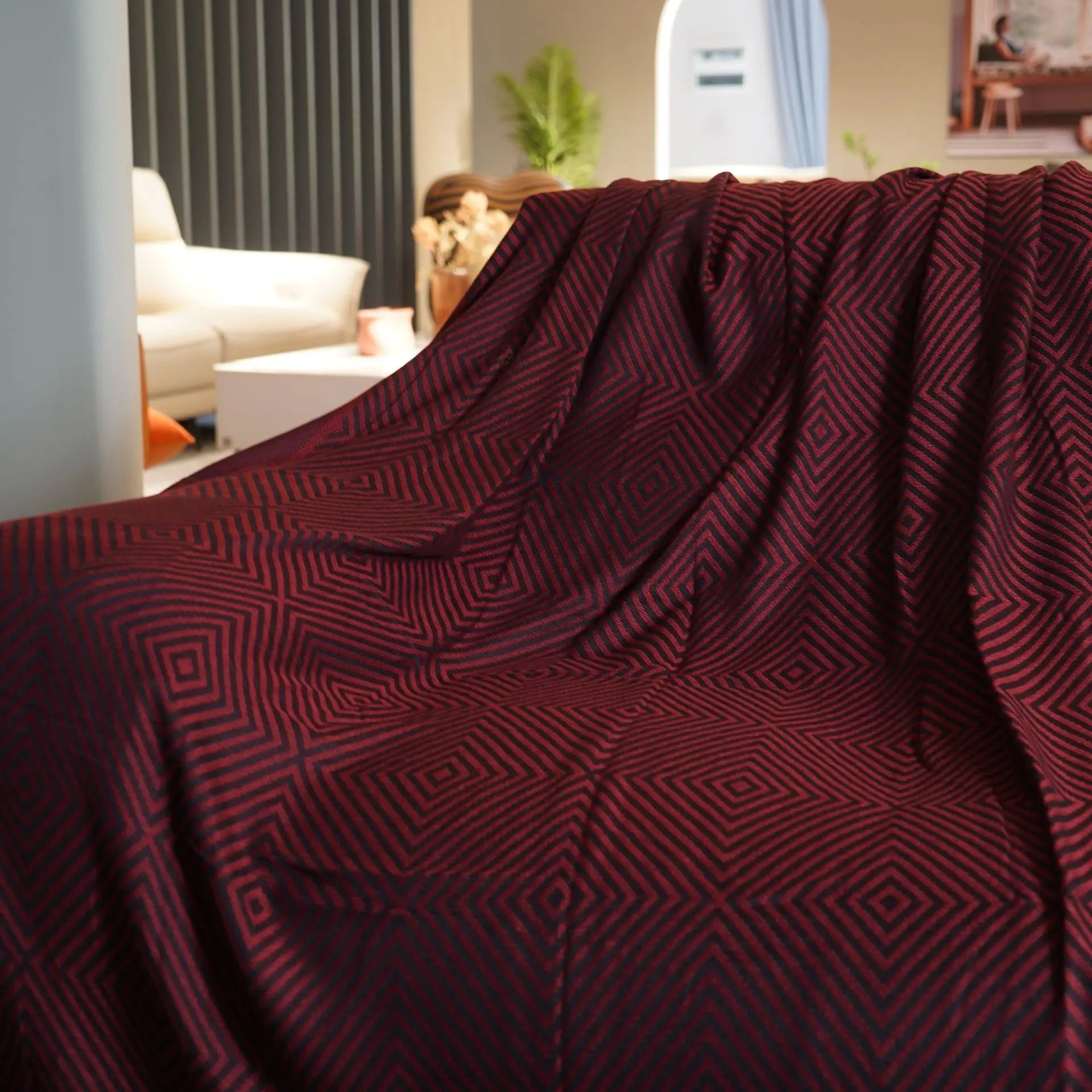 Airline First Class Cabin Blanket Cover Jacquard Airplane Office Nap Bed Throw Blanket Outdoor Portable Plaid Coraline Blankets
