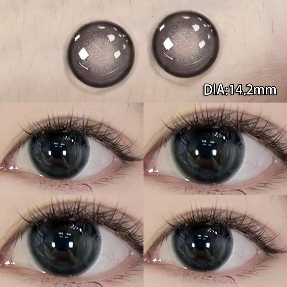 2Pcs Natural Eyes Contacts Lenses Myopia Prescription Circle Colored Lenses Beauty Pupil Makeup Lens Yearly