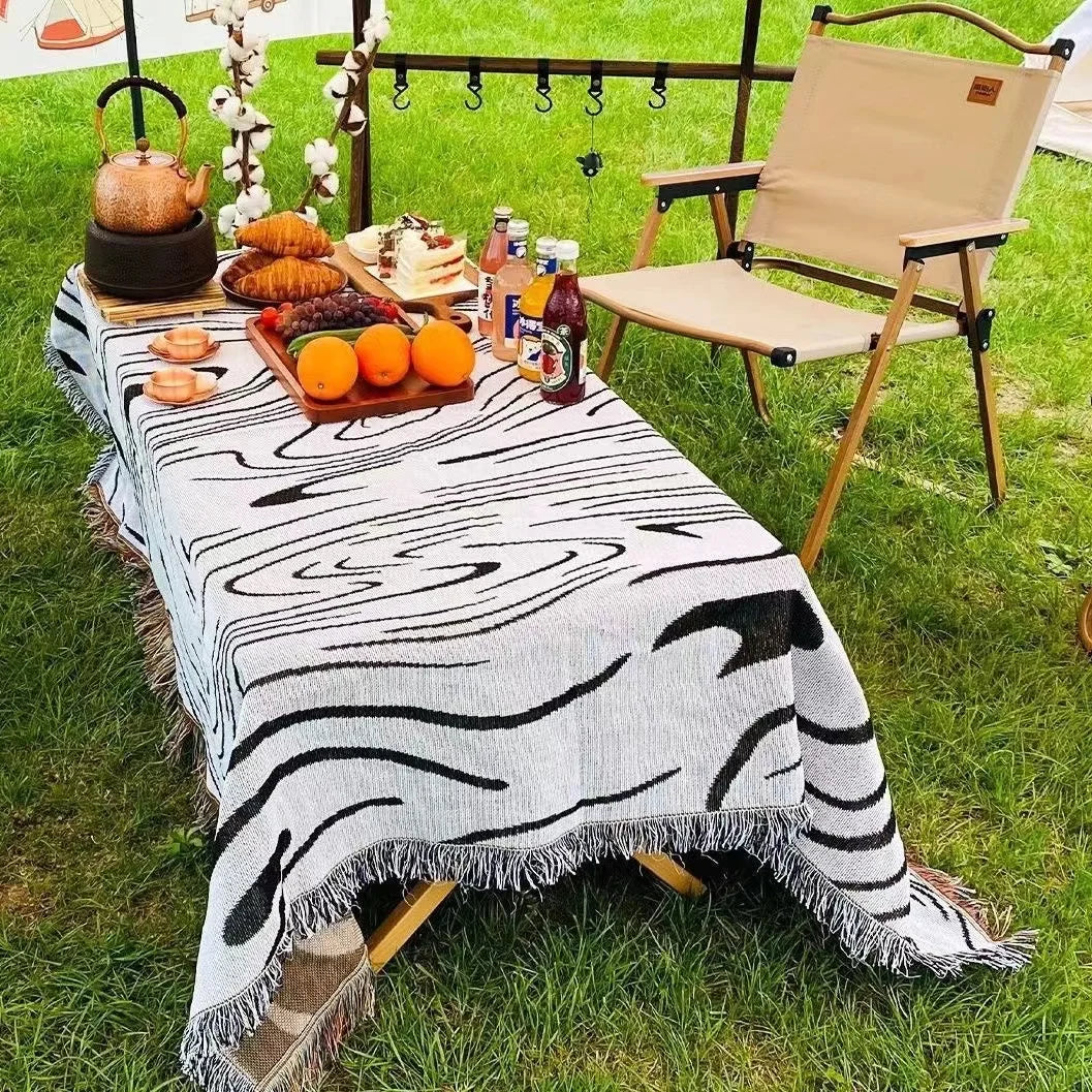 Textile City ins Black Water Ripple Throw Blanket Home Decor Sofa Cover Wall Tapestry Outdoor Camping Travel Blanket