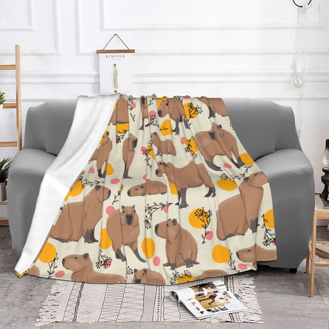 Capybara Blankets Coral Fleece Plush Decoration Wild Animals Of South America Super Warm Throw Blanket for Home Office Quilt