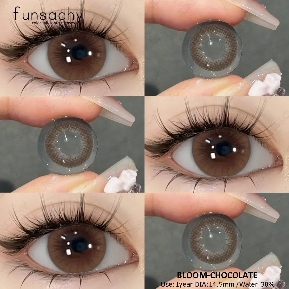 0~-8.00 Degree 1 Pair Myopia Colorcon Korean Lenses Color Prescription Contact Lenses Brown Natural Eye Contacts Lens