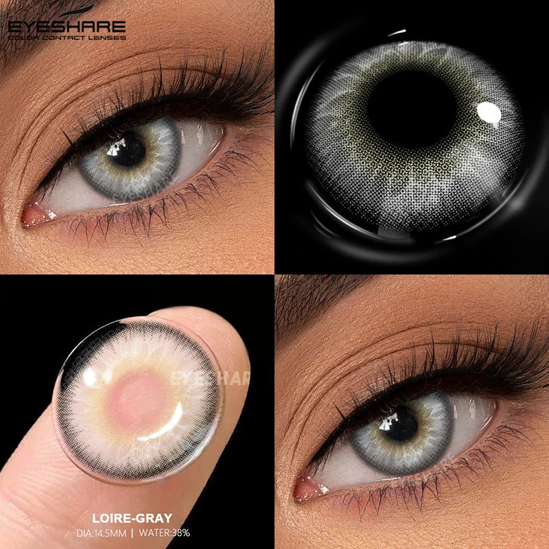 1pair Brown Color Contact Lenses Gray Fashion Lenses Brown Colored Lens Gray Beauty Pupils purple Softlenses eye makeup