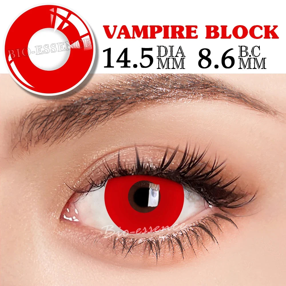 1 Pair Black Cos Contact Lenses for Eyes Cosplay Lenses Anime Lenses Anime Accessories Lenses Black Lenses Red Lens