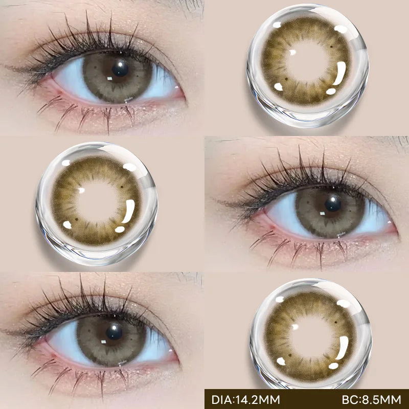 2PCS Contact Lenses Myopia Prescription Lenses With Diopters Grey Colored Contacts for Eyes Cosmetics Beauty Pupil