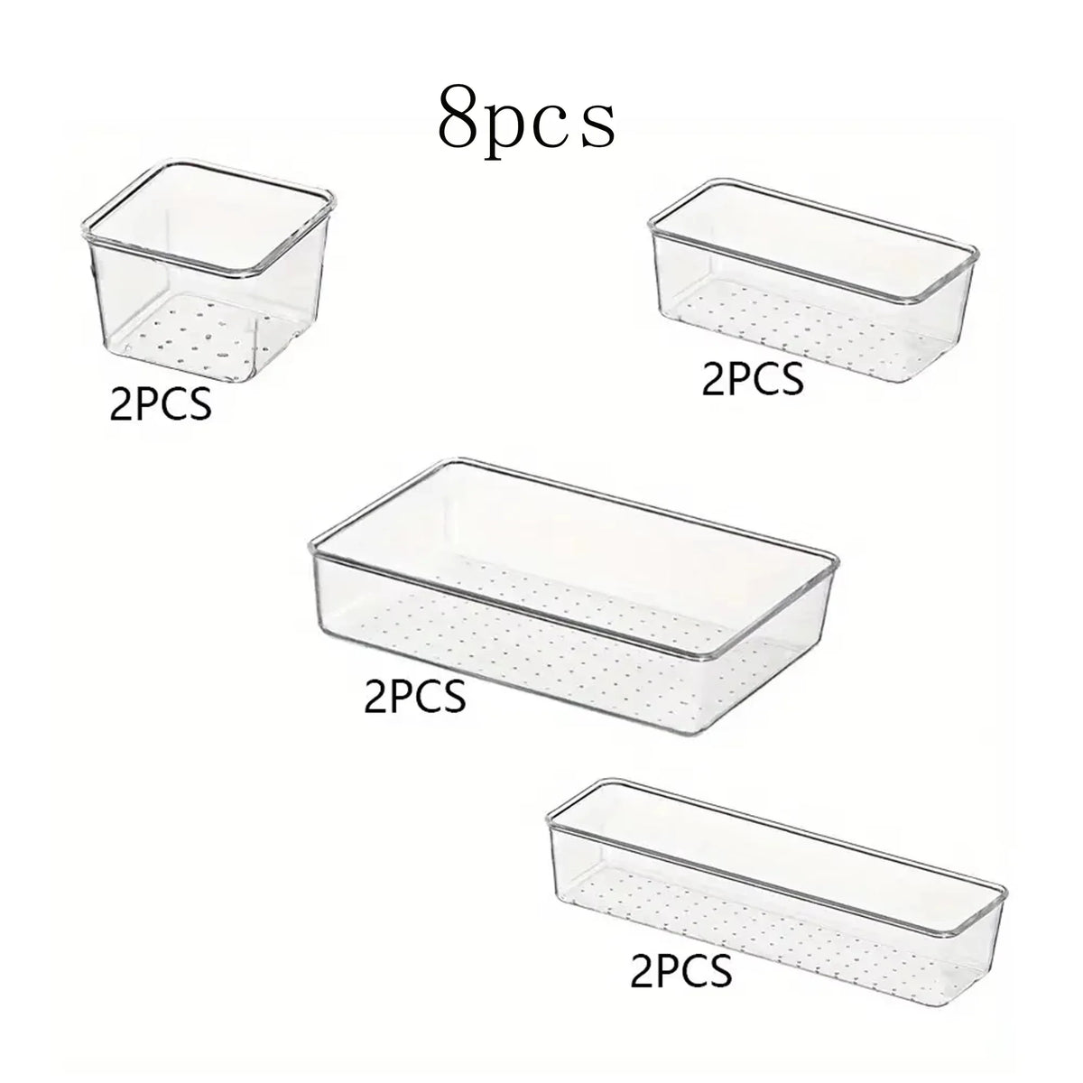 Multifunctional Transparent Drawer Organizer Set (4/8/13/25/28-Piece Sets) — For Storing Cosmetics, Jewelry, and Office Supplies