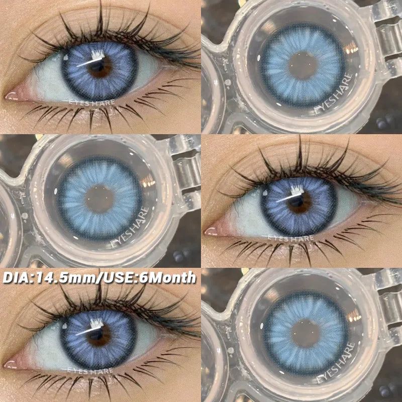1pair Natural Colored Contacts Lens Blue Lenses Green Contacts Soft Beauty Makeup Pupils Brown Contact Lenses for Eyes