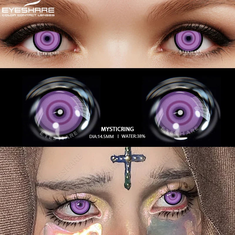 1 Pair Cosplay Contact Lenses For Eyes Beauty Pupils Crazy Halloween Colored Contact Lens Fashion White Cat Eye Soft Lense
