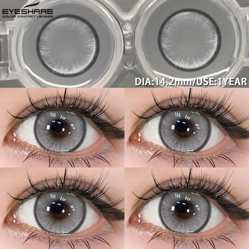 1pair Blue Contact Lenses For Eyes Korean Cute Lens Eye Makeup Pupil Brown Softlenses Women's color contact lenses