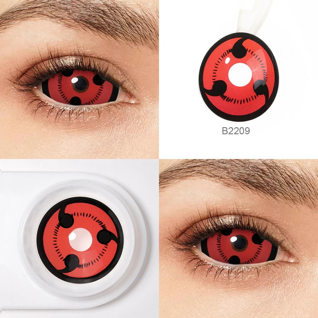 Yearly Use 22mm Full Eye Halloween Contact Lenses For Cosplay Contacts Lens Sharingan Contact Lenses Color Lenses 9.0mm