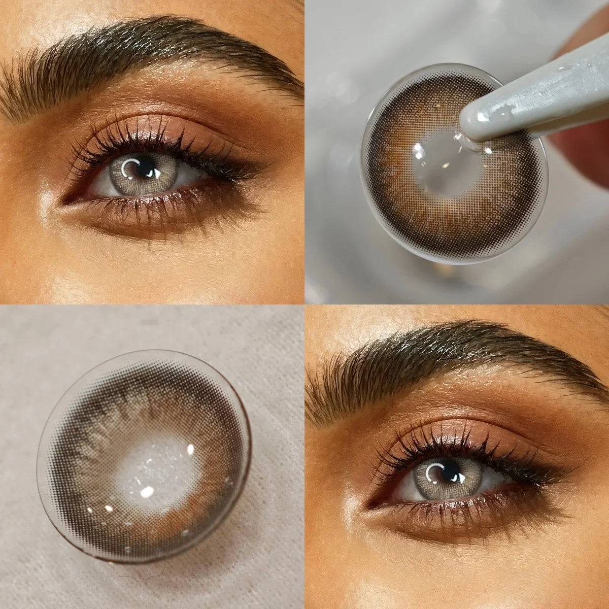 Blue Gray Natural Contact Lenses 1 Pair Half Year Eye Enlarging Cosmetic Lenses Natural Beauty for Daily Makeup
