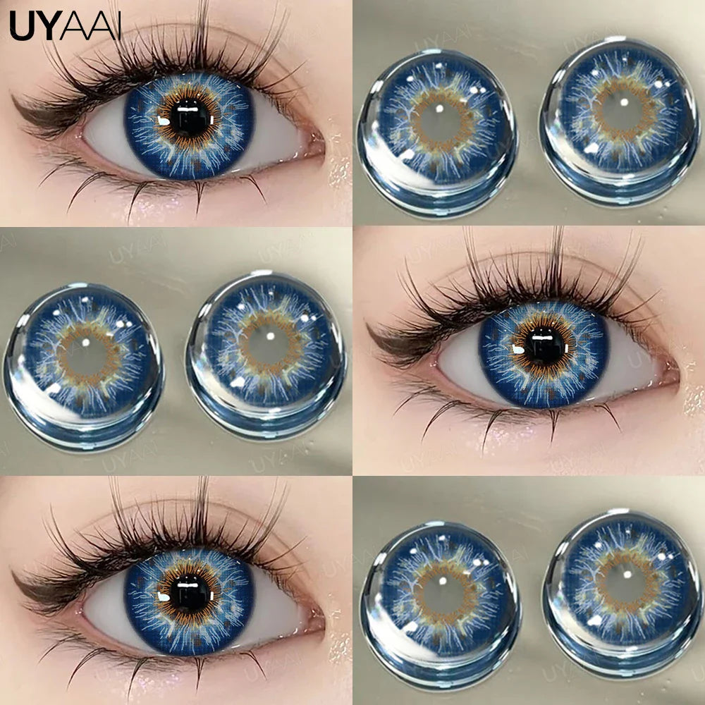 1 Pair Contact Lenses with Natural High Color Saturation & Defined Edge, Soft Age-Reducing Ambience
