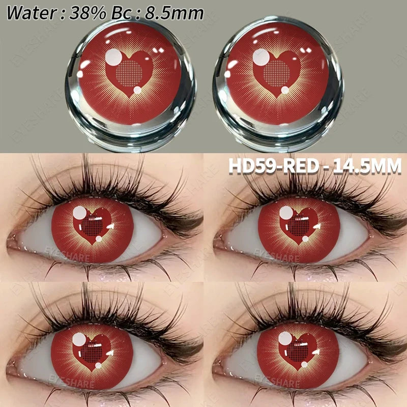 1 Pair Colored Contact Lenses Cosplay Colorful Contact Blue Eyes Contact Anime Red Lenses Halloween white Lenses