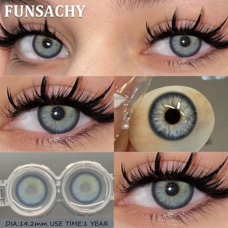 1 Pair Color Contact Eye Color Lenses Makeup Natural Black Lens Cosmetic Brown Eyes Lenses Woman Makeup Beauty Softlens