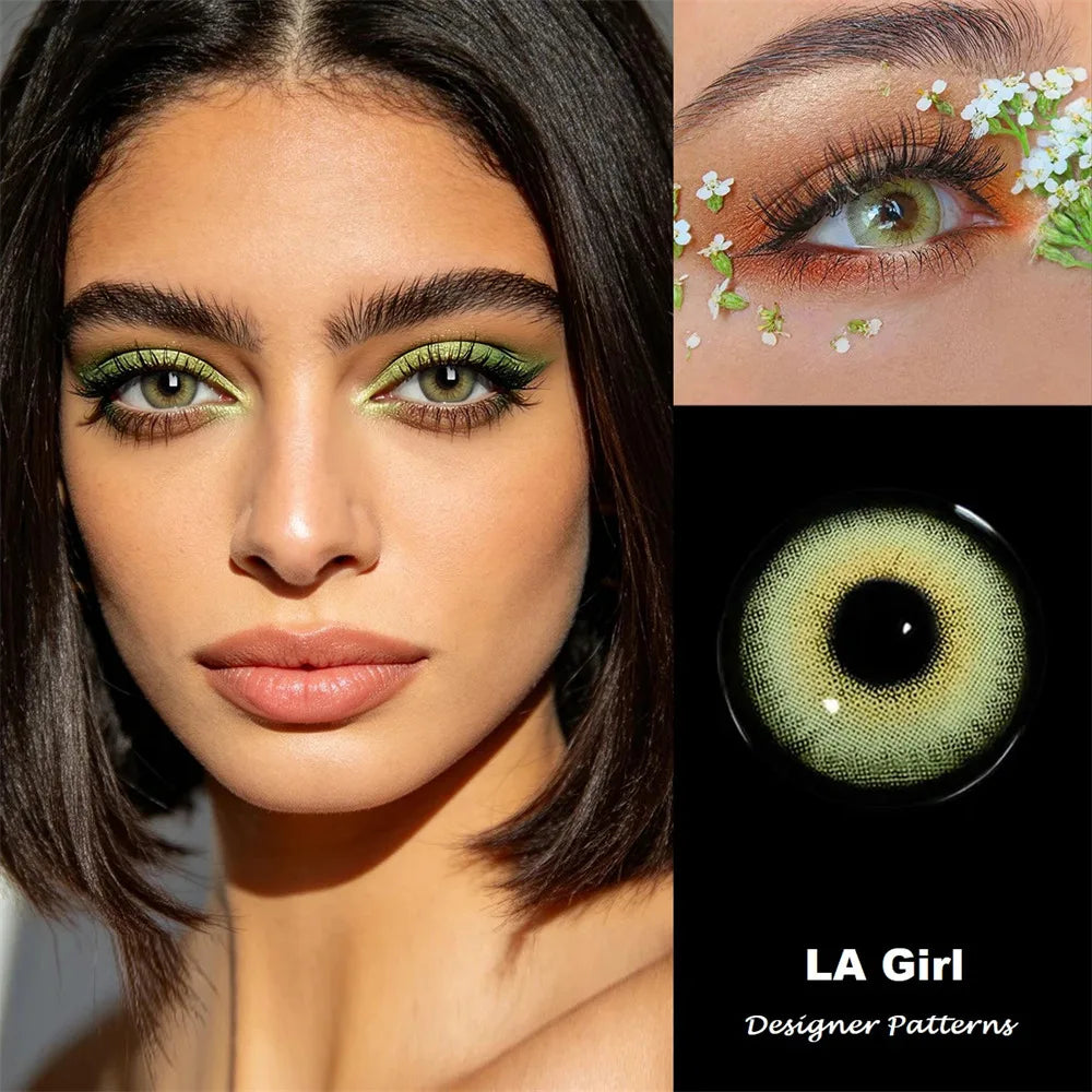 Eyes Color Contacts Colored Contact Lenses Lens Small Pupil Beauty 3 Tones Green 14.2mm 2Pcs 6 Months Half Year Use