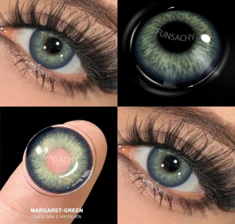 2pcs Colored Contact Lenses for Eyes Blue Color Makeup Contacts Lens Fashion Beautiful Cosmetic Gray Pupils Brown Lens